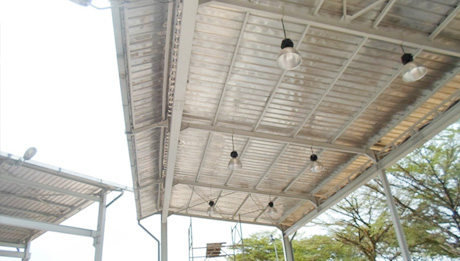 DRT Workshop roof with suspended lightings